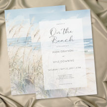 Moderne Wasserfarben-Hochzeit am Meer