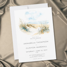 Moderne Wasserfarben-Hochzeit am Strand