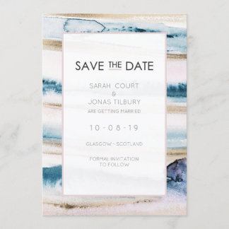 Moderne Wasserfarben-Hochzeit Save the Date Einladung