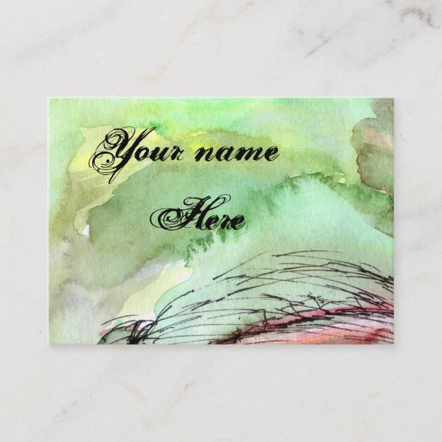 Moderne Wasserfarben - individuelle Visitenkarte (Vorderseite)