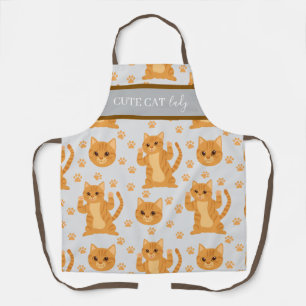 Moderne Wasserfarben-Katzenfrau-Design-Schürze Schürze