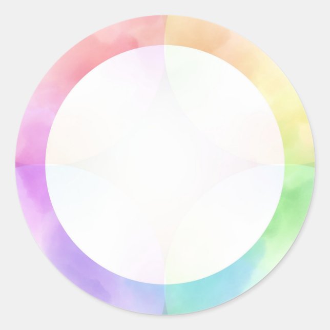 Moderne Wasserfarben Kunst, Dichtung und Musik Runder Aufkleber (Vorderseite)