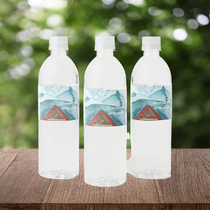 Moderne Wasserfarben-Natur - Die Welt zitieren Wasserflaschenetikett