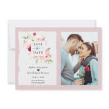 Moderne Wasserfarben Rote Blume Foto Hochzeit