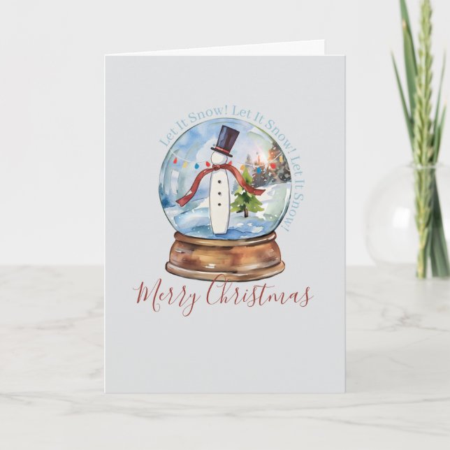 Moderne Wasserfarben-Schneemann-Weihnachtskarte Karte (Vorderseite)