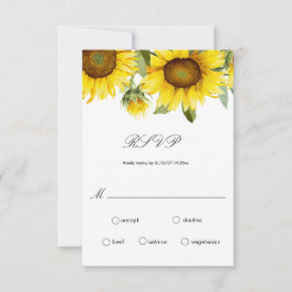 Moderne Wasserfarben Sonnenblumen RSVP Karte