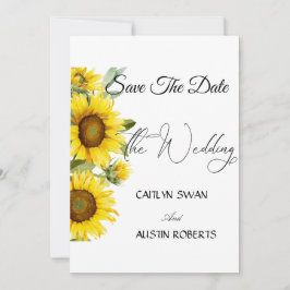 Moderne Wasserfarben Sonnenblumen Save The Date