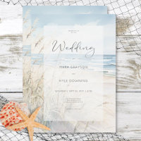 Moderne Wasserfarben-Strandhochzeit