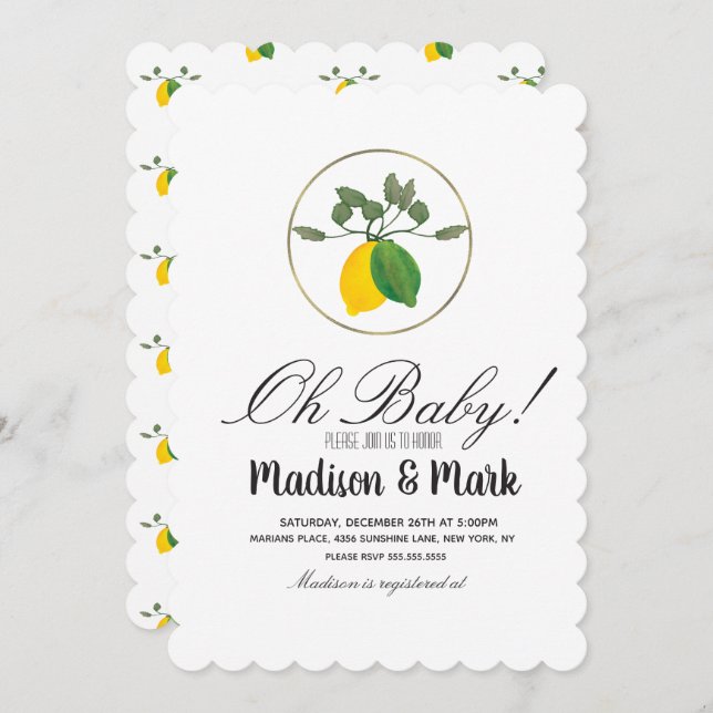 Moderne Wasserfarbenlampe Kinderring Kinderdusche Einladung (Vorne/Hinten)