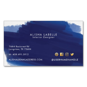 Moderne Wasserfarbenwaschbecken Magnetische Visitenkarte