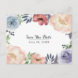 Moderne Wasserfarbenwelt Elegant Save the Date Ankündigungspostkarte