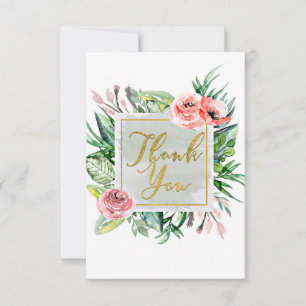 Moderne Wasserfarbenwelt Eleganter Chic Vielen Dan Dankeskarte