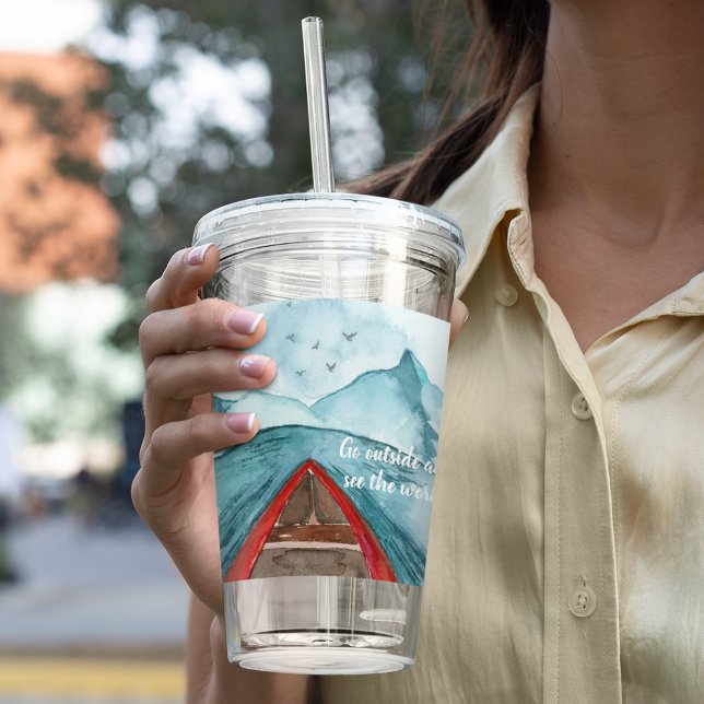 Moderne Wasserfarbenwelt - Weltangebot Acryltrinkbecher (Von Creator hochgeladen)