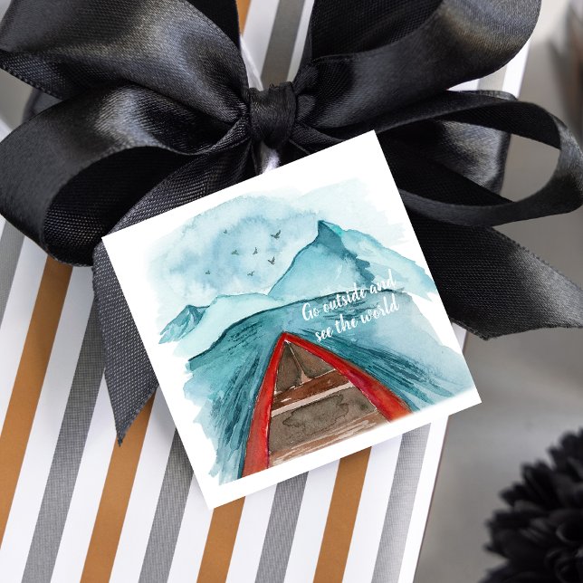 Moderne Wasserfarbenwelt - Weltangebot Geschenkanhänger (Von Creator hochgeladen)