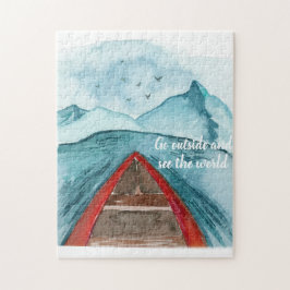 Moderne Wasserfarbenwelt - Weltangebot Puzzle