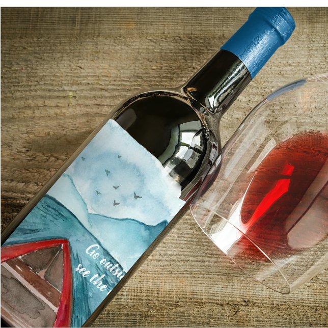 Moderne Wasserfarbenwelt - Weltangebot Weinetikett (Von Creator hochgeladen)