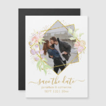 Moderne Wasserfarbfoto Save-The-Date-Karte