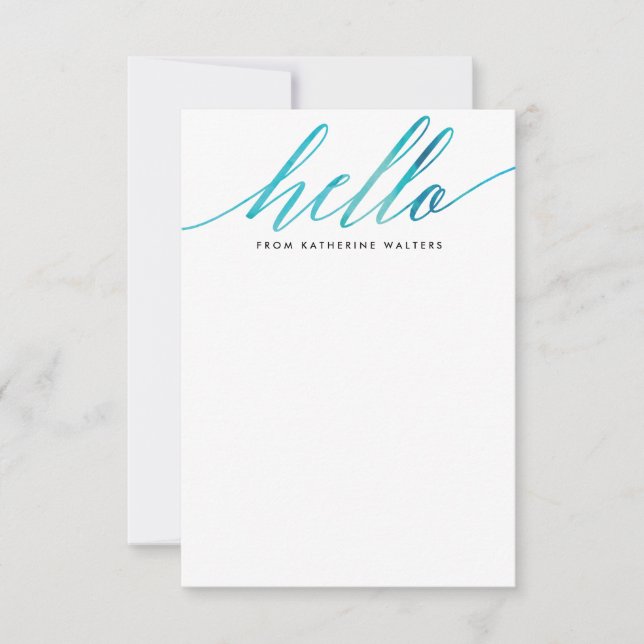 Moderne Wasserfarbkalligraphie Persönliche Station Mitteilungskarte (Vorderseite)