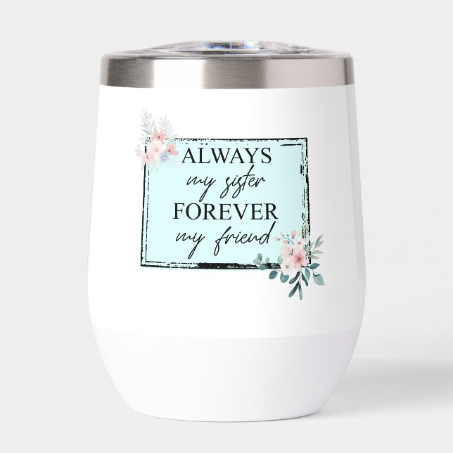 Moderne Wasserflasche "Immer meine Schwester" (Vorderseite)