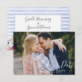 Moderne Wasserheizung im Blumengeflecht rettet das Save The Date