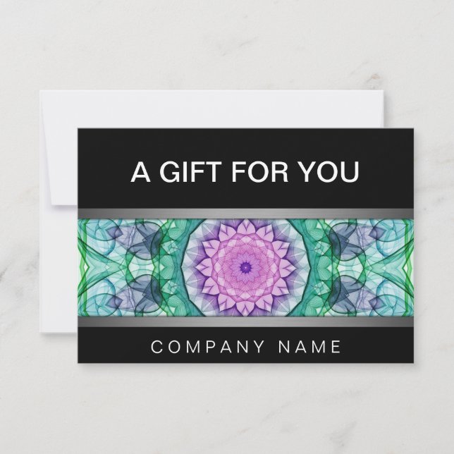 Moderne Wasserlilie Mandala Geschenkgutschein (Vorderseite)
