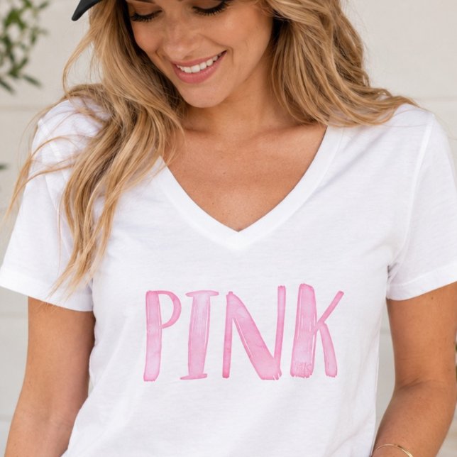 Moderne Wassermalerei Rosa  T-Shirt (Von Creator hochgeladen)