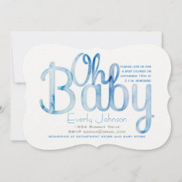 Moderne Watercolor Baby Boy Shower Einladungen
