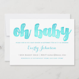 Moderne Watercolor Baby Boy Shower Einladungen