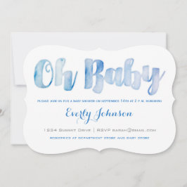 Moderne Watercolor Baby Boy Shower Einladungen