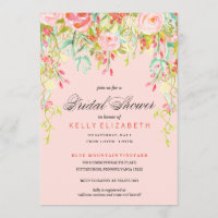 MODERNE WATERCOLOR FLORAL Braun Dusche Einladung