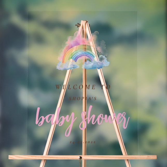 Moderne Watercolor Green Blätter Branch Acrylschild (Neutral)