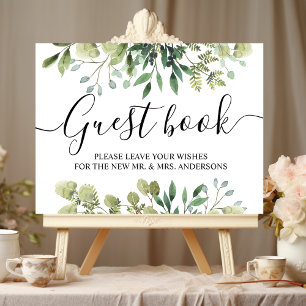 Moderne Watercolor Green Blätter Branch Poster