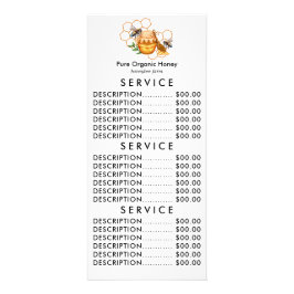 Moderne Watercolor Honeycombs mit Bienen Werbekarte