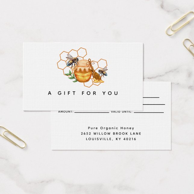 Moderne Watercolor Honeycombs mit Bienengeschenkka (Büro)