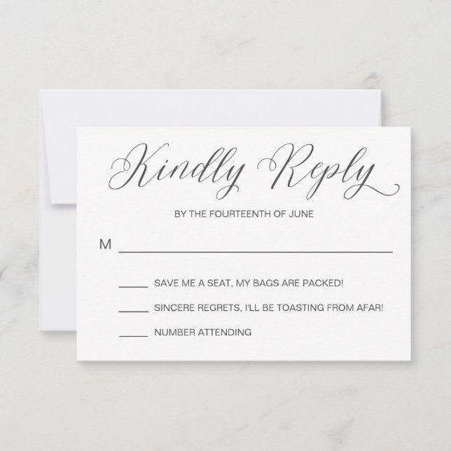 Moderne Watercolor Wedding Einladung RSVP Card (Vorderseite)