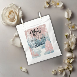 Moderne Watercolor Winter Wonderland Babydusche Geschenktütchen