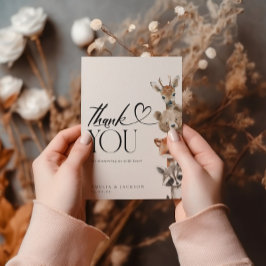 Moderne Watercolor Woodland Tiere Vielen Dank Dankeskarte