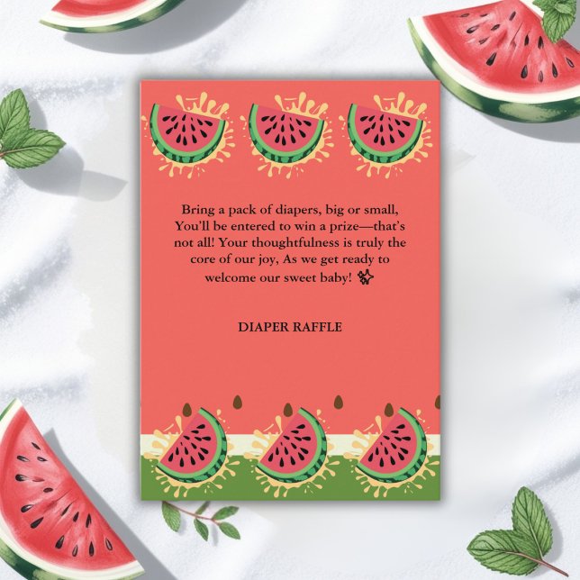 Moderne Watermelon Splash Baby Dusche Begleitkarte (Von Creator hochgeladen)