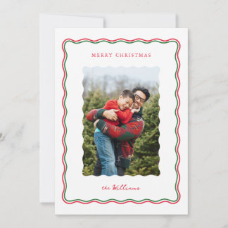 Moderne Wave Flat Holiday Card Feiertagskarte
