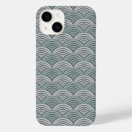 Moderne Waves Grauhandgezeichnete Scallops Arches Case-Mate iPhone 14 Hülle