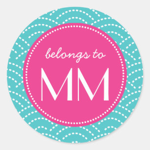 Moderne Waves Muster Personalisiert - DIY Tags Runder Aufkleber