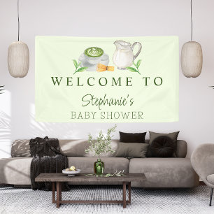 Moderne "We Love You So Matcha Grüntee"-Babyparty Banner