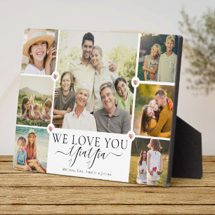 Moderne We Love You YiaYia-Foto-Collage Fotoplatte
