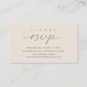 Moderne Webseite zum RSVP für Hochzeiten Begleitkarte