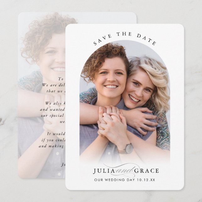 MODERNE WEDING-Foto-Kalligraphie Einladung (Vorne/Hinten)