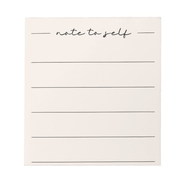 Moderne weiche beige Schrift liniiert Notizblock (Vorderseite)