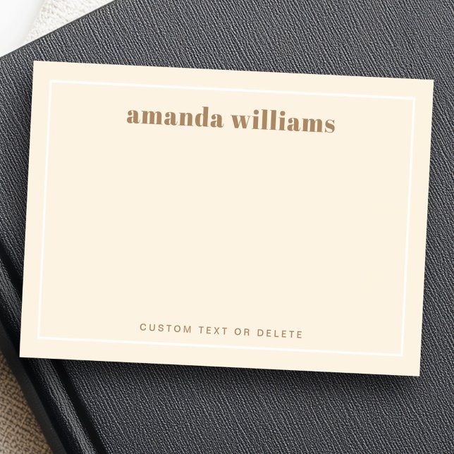 Moderne weiche Creme-Farbe benutzerdefinierter Nam Post-it Klebezettel (Modern soft cream color custom name and text post-it notes)