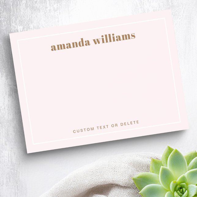 Moderne weiche hellrosa individuelle Namen und Tex Post-it Klebezettel (Modern soft light pink custom name and text post-it notes)