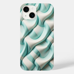 Moderne weiche Türkis- und Weiße geometrische Well Case-Mate iPhone 14 Hülle