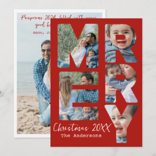 Moderne Weihnachten 6 Fotos Roter Hintergrund